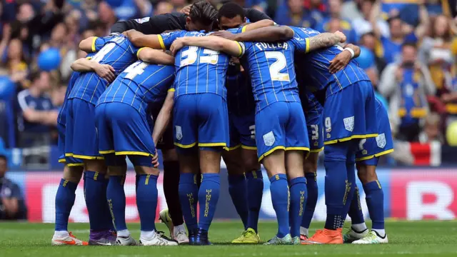 AFC Wimbledon team huddle