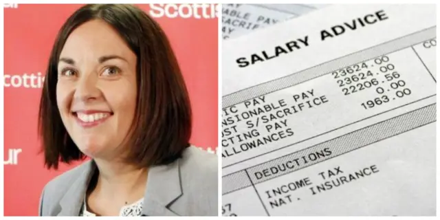 Kezia Dugdale and a wage slip