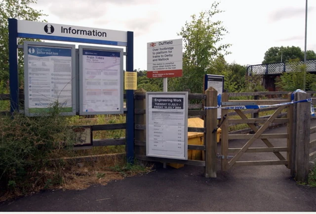 The man was struck by the train near Duffield railway station
