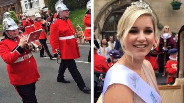 A marching band featured in this year's Bower procession and Miss Lichfield Hannah Foster