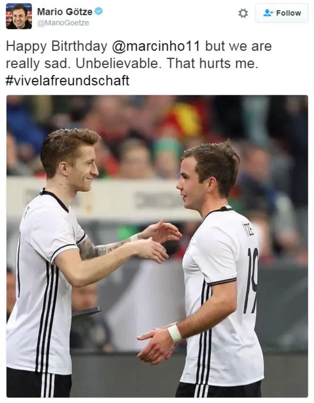 Mario Goetze tweet