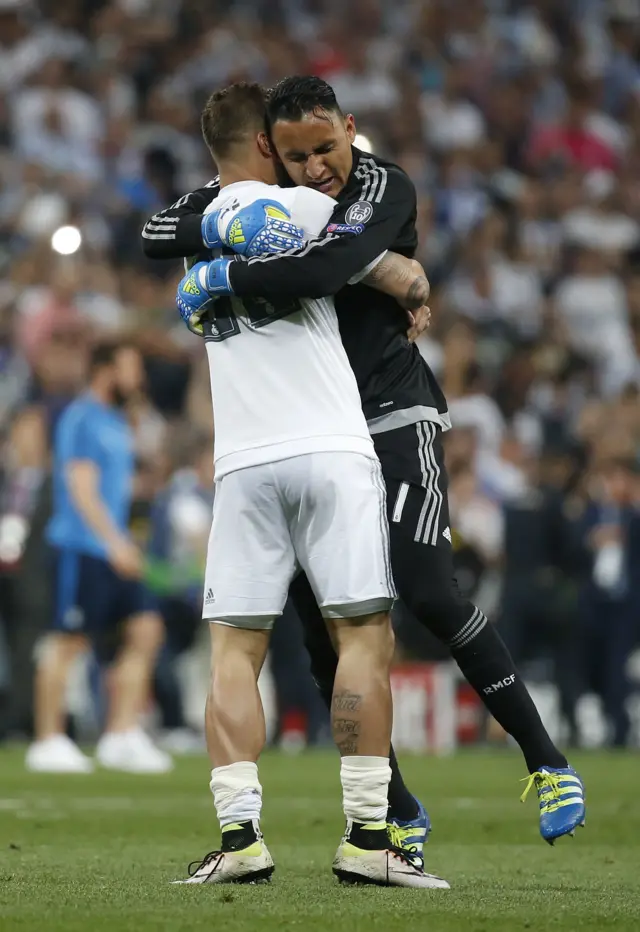 Keylor Navas celebrates