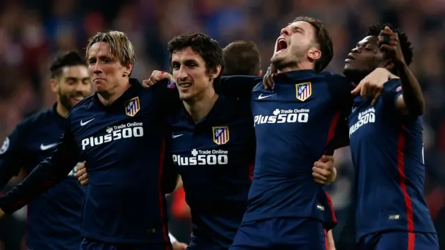 Atletico Madrid players celebrate