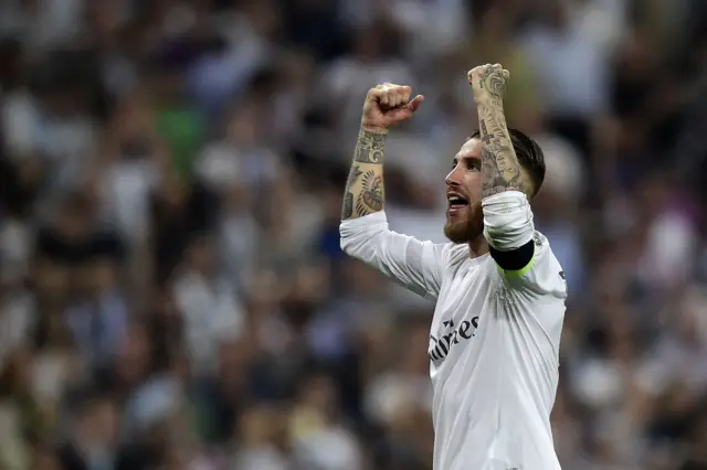 Sergio Ramos celebrates