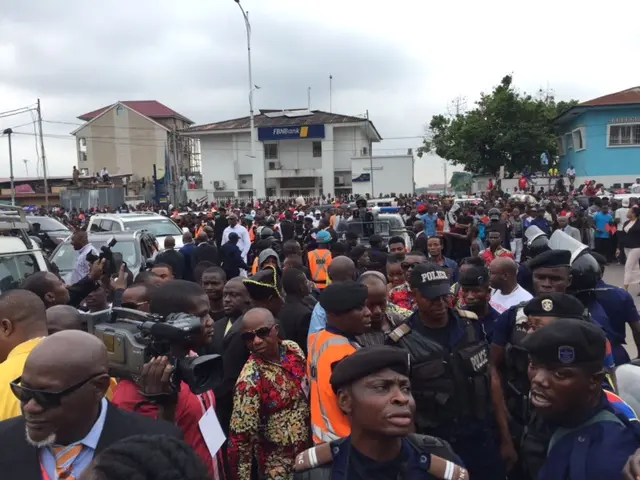 Outside the Notre Dame Cathedral in Kinshasa