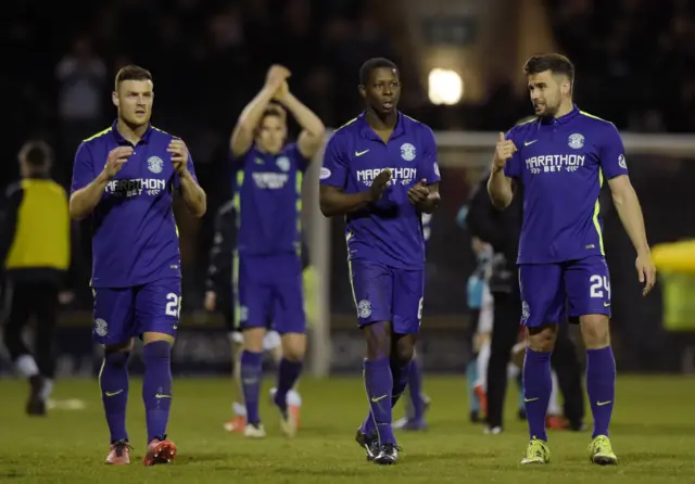 Hibs lost 1-0 at Stark's Park