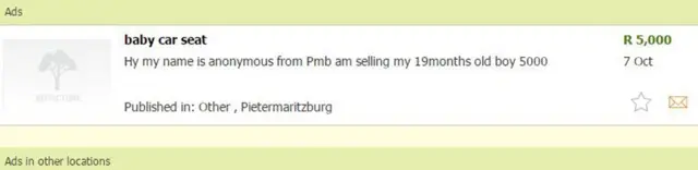 Advert in Gumtree