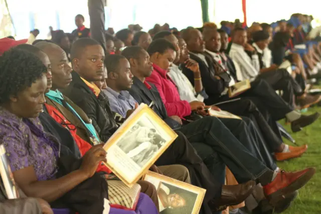 People attending Lucy Kibaki's funeral in Nairobi, Kenya