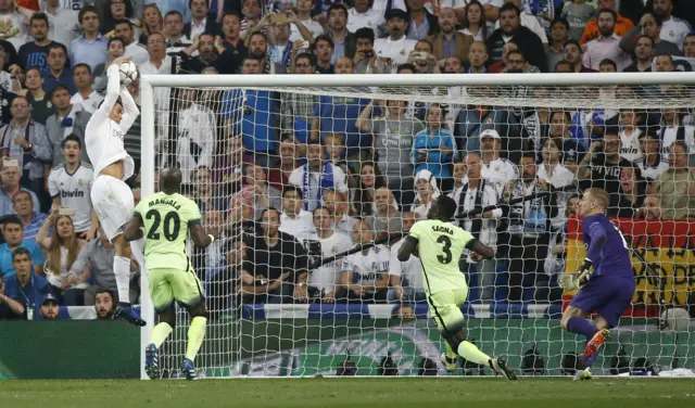 Cristiano Ronaldo throws the ball