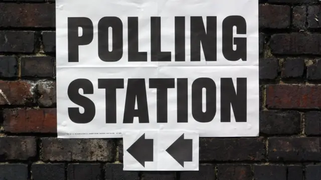 Polling station sign