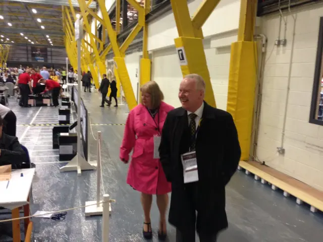 Alex Neil of the SNP at the Motherwell count