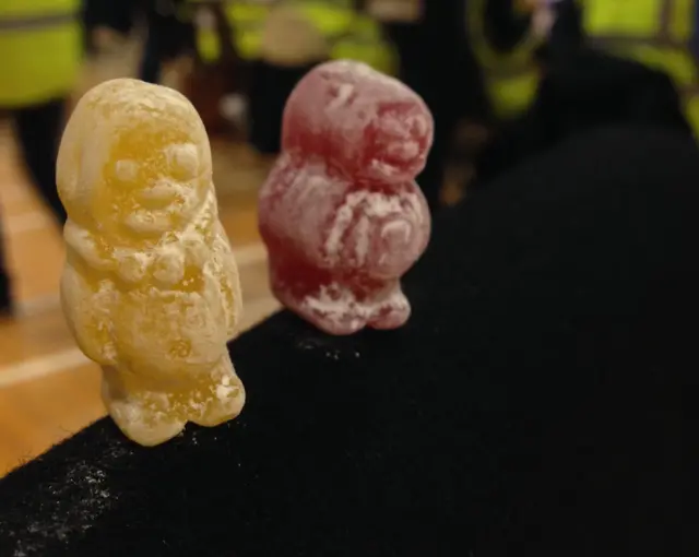 Yellow and red Jelly Babies