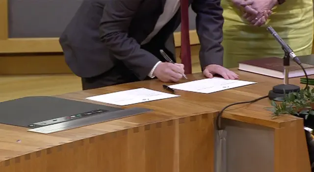 Assembly member taking the oath