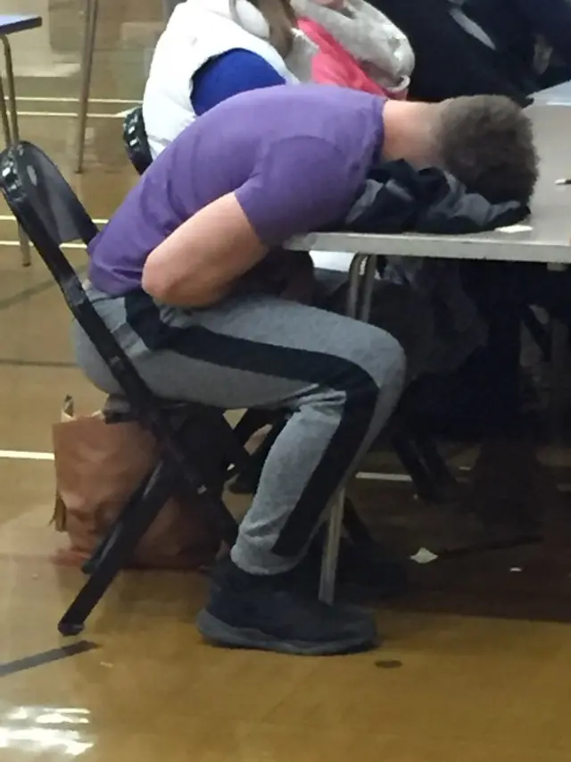 A man asleep at the Monmoputh count