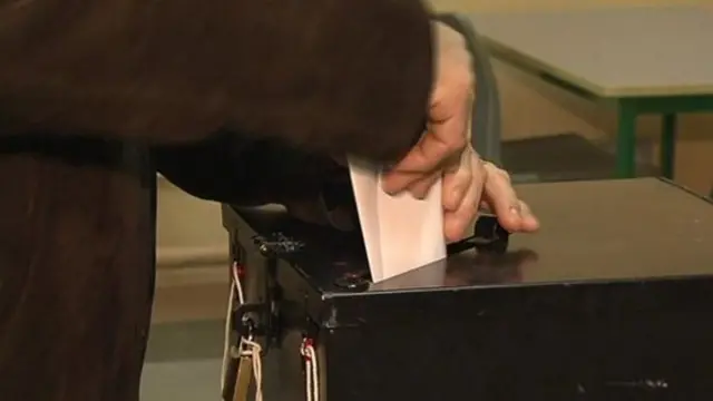 A vote being cast