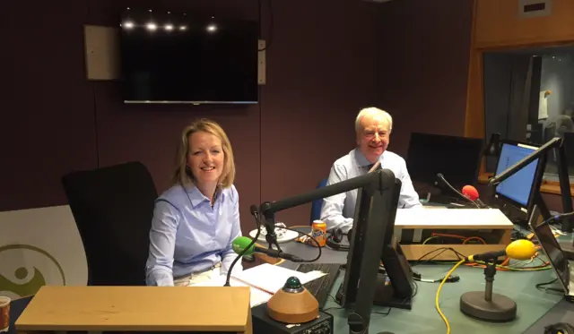 Seamus McKee and Karen Patterson in the BBC Radio Ulster studio