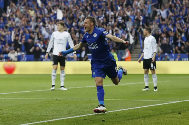 Vardy celebrates