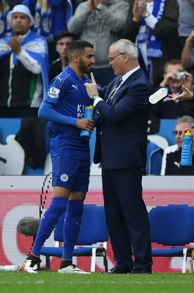 Riyad Mahrez and Claudio Ranieri