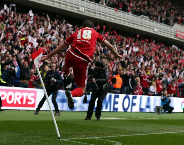 Boro fans celebrate