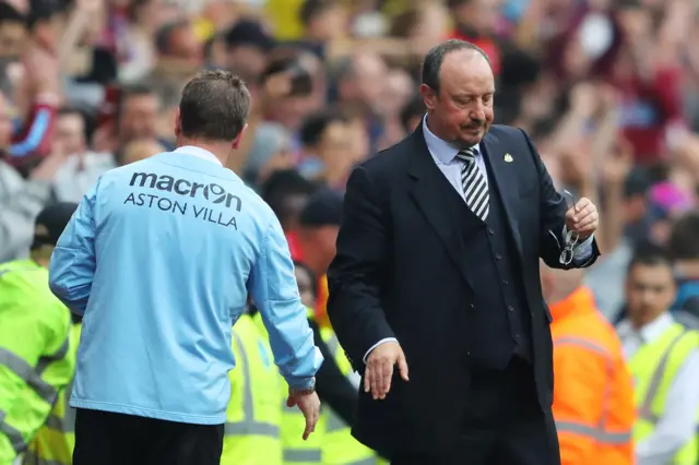 Rafael Benitez reacts at full-time