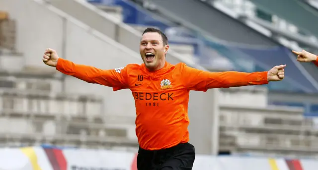 Kevin Braniff gives Glenavon the lead with a crisp strike