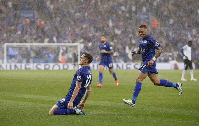 Andy King celebrates