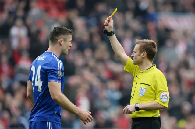 Gary Cahill is booked