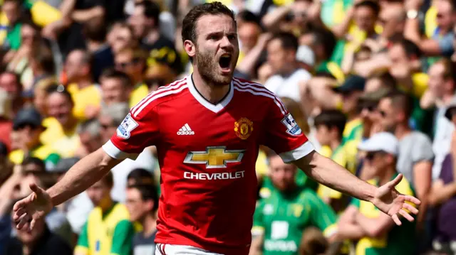 Juan Mata celebrates