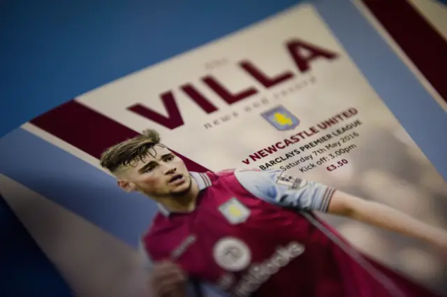 Aston Villa v Newcastle programme