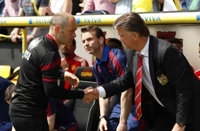 Louis Van Gaal with Alex Neil