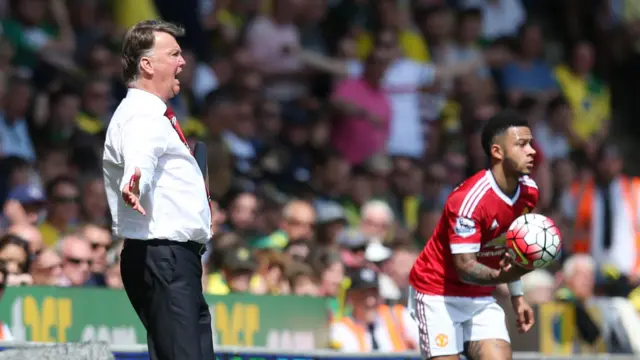 Louis van Gaal reacts