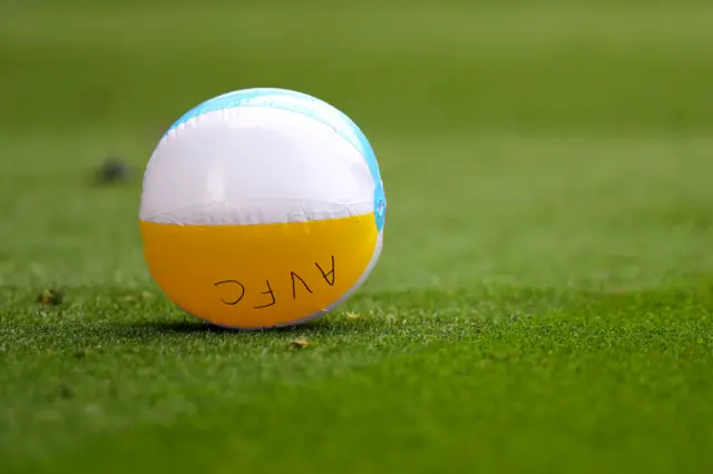 A beach ball on the pitch