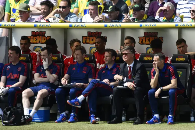 The Manchester United bench