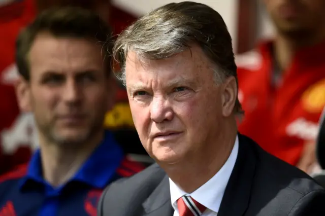 Louis van Gaal watches on