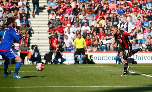 Matt Ritchie of Bournemouth scores