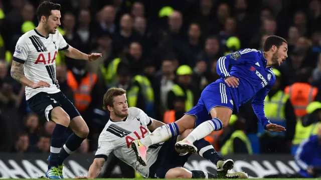 Eric Dier makes a challenge