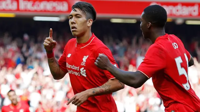 Firmino celebrates