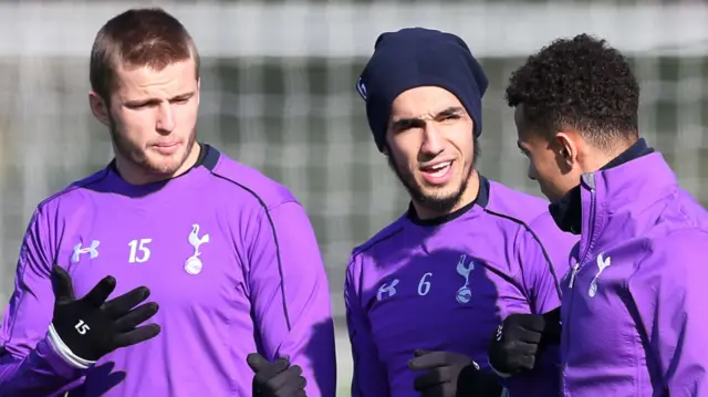 Tottenham players in training