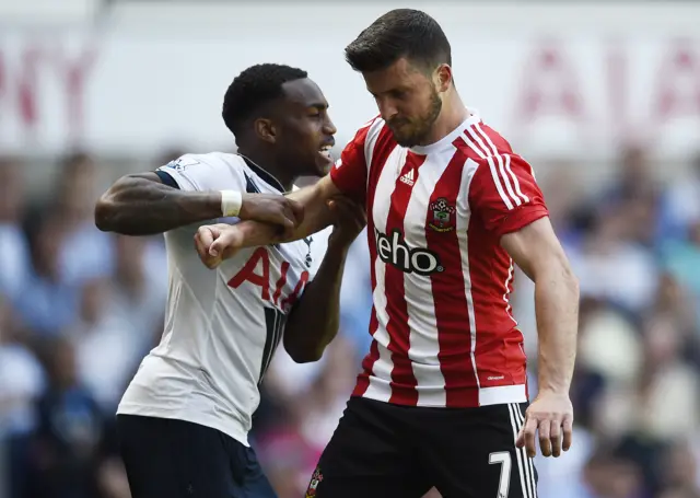 Danny Rose and Shane Long tangle