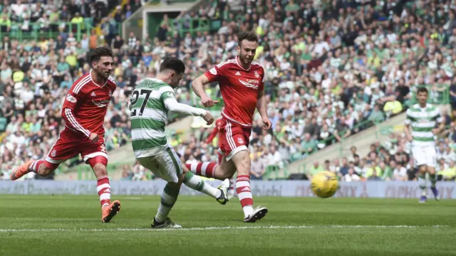 Patrick Roberts scores for Celtic against Aberdeen