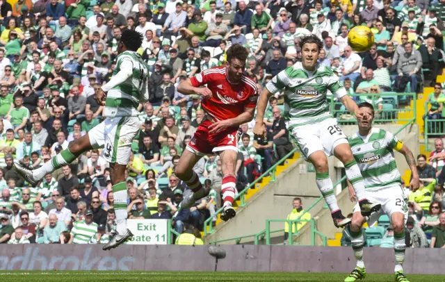 Andy Considine scores for Aberdeen against Celtic