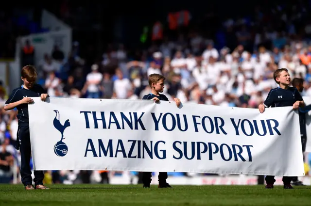 Tottenahm fans are thanked