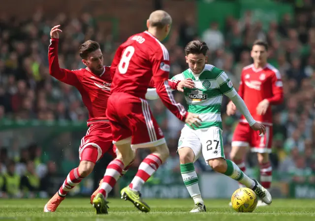 Patrick Roberts scores for Celtic against Aberdeen