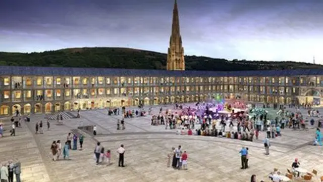 Halifax Piece Hall was due to open in Spring 2016 with a redesigned courtyard