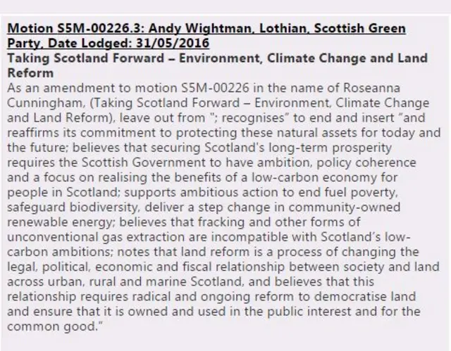 Greens amendment