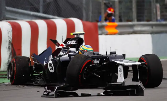 Bruno Senna hits 'The Wall of Champions'