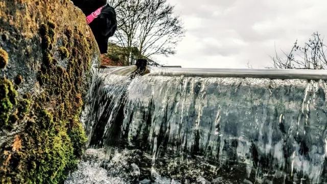 The overflow stream coming off the Trent and Mersey Canal in Stone