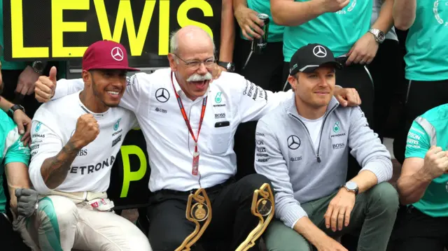 Nico Rosberg and Lewis Hamilton after the Monaco GP