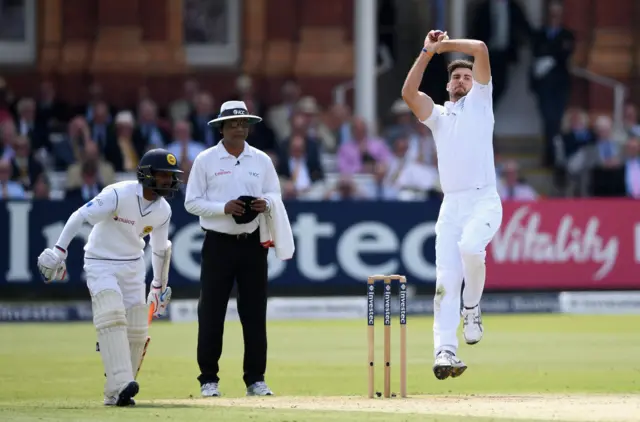 Steven Finn bowls