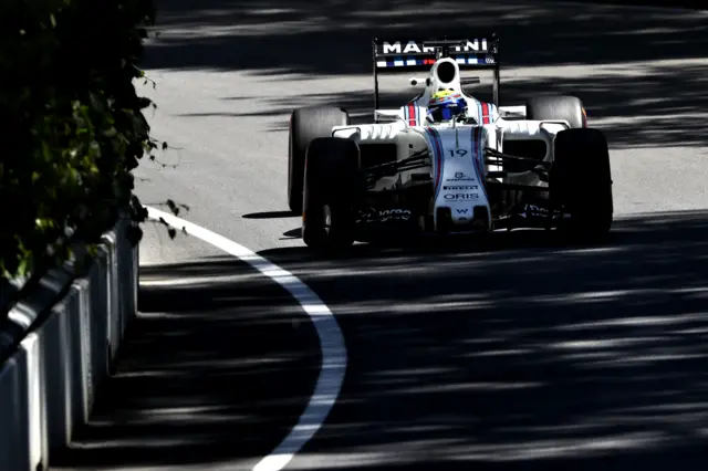 Felipe Massa on the track